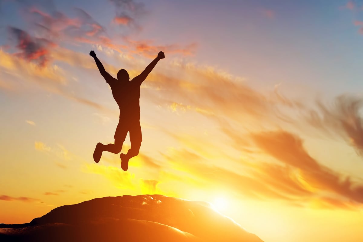 Happy Man Jumping for Joy 